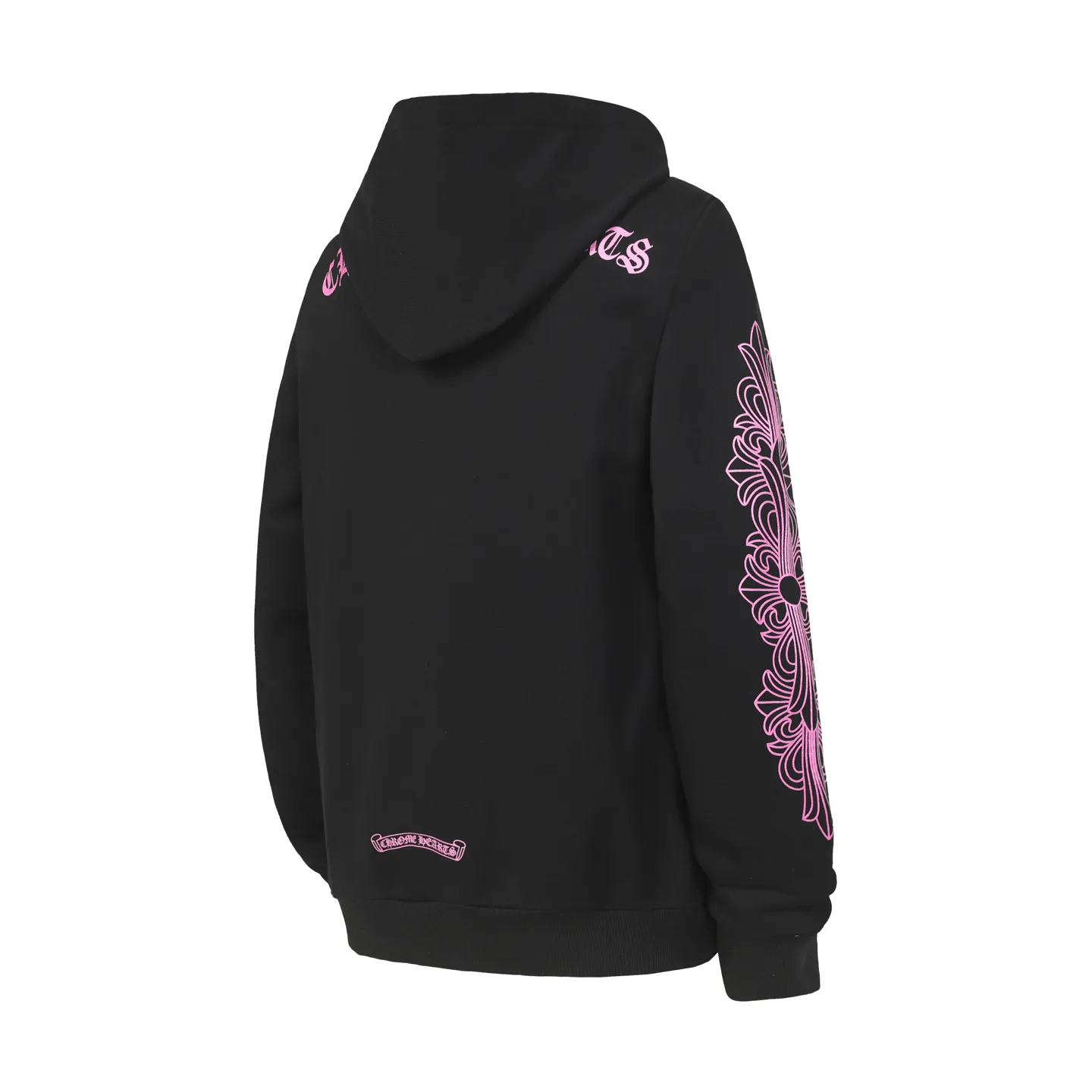 P230 Cross-border running quantity model, please do not place an order if you are pursuing quality - Chrome Hearts/Chrome Hearts pink Sanskrit letter printed hooded sweatshirt - High weight, high density and high quality. The wool is soft, delicate and skin-friendly. It feels soft and silky. It has excellent warmth and skin-friendly properties. - Custom-woven and custom-dyed, no color difference, regardless of fabric or workmanship details. Comparing with the ordinary version on the market -Colour: black -Size: S M L XL